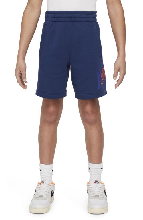 Nike Kids' Club Fleece French Terry Sweat Shorts In Blue