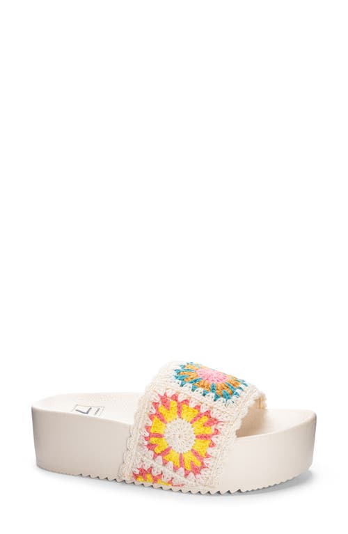 Dirty Laundry Worble Platform Sandal in White Multi