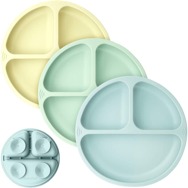 Shop Keababies 3-pack Prep Silicone Suction Plates In Pastel Sky