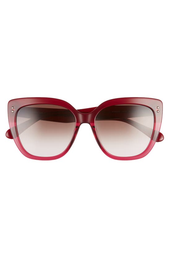 Shop Kate Spade 55mm Kiyannas Cat Eye Sunglasses In Burgundy/ Brown Gradient