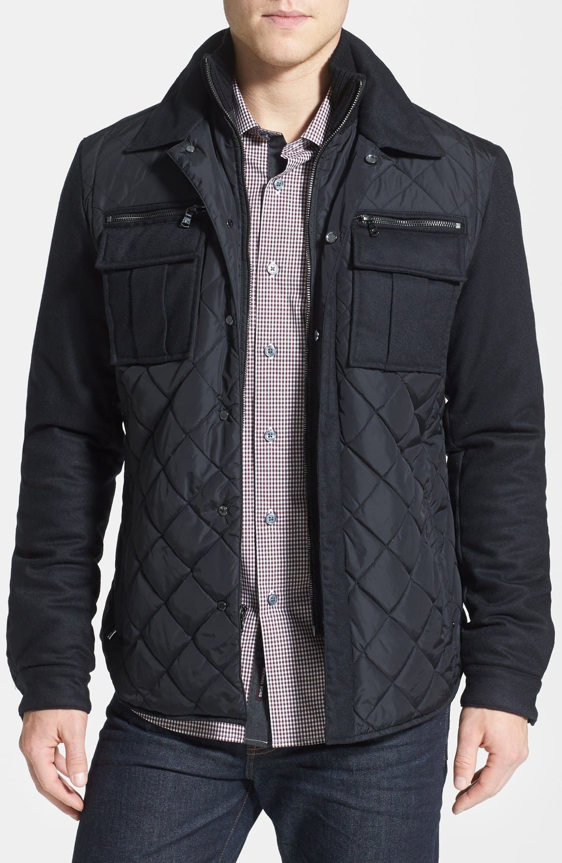 michael kors mixed media quilted jacket