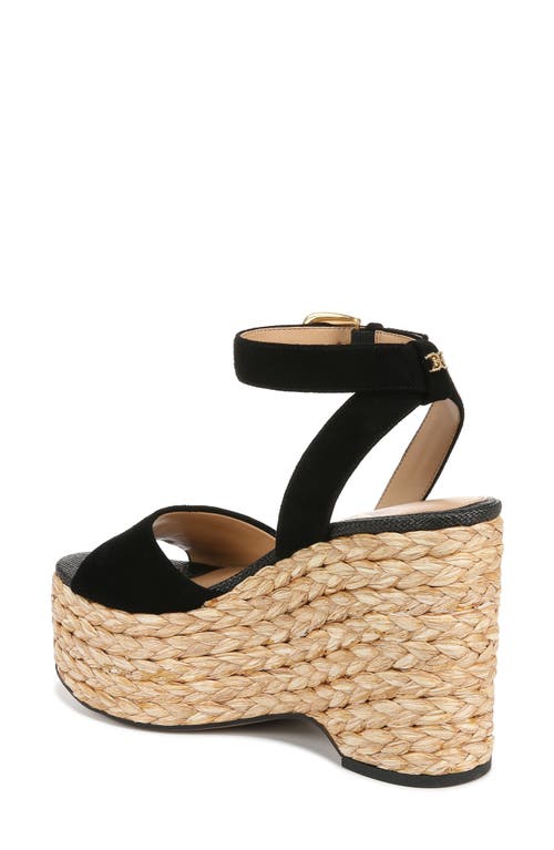 Sam Edelman April Platform Wedge Espadrille Sandal In Black