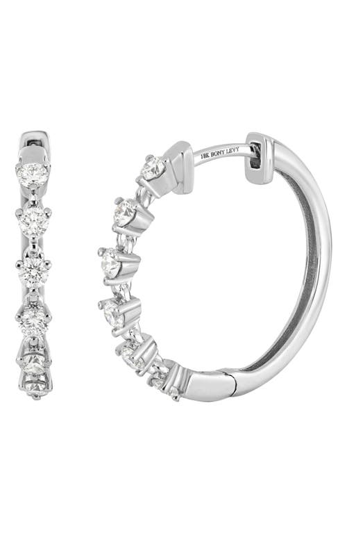 Bony Levy Aviva Diamond Hoop Earrings in 18K White Gold at Nordstrom