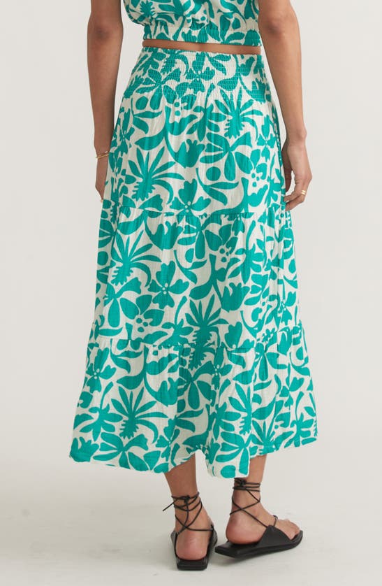 Shop Marine Layer Corinne Floral Double Cloth Maxi Skirt In Slushy Tropicali