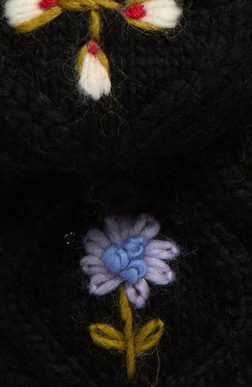 French Knot Tilly Hand Knit Convertible Mitten In Black