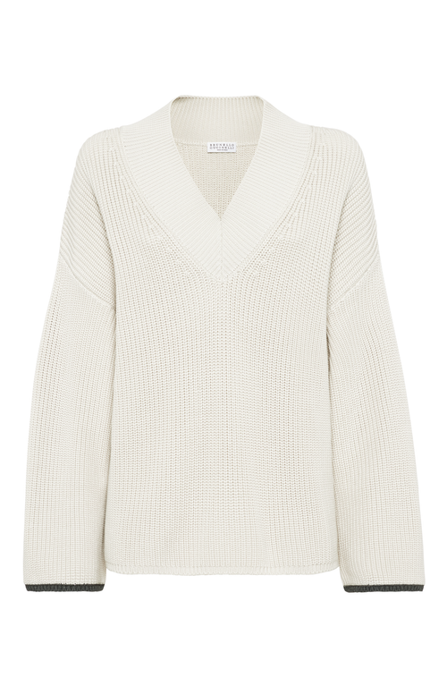 Shop Brunello Cucinelli Cotton Sweater In Butter