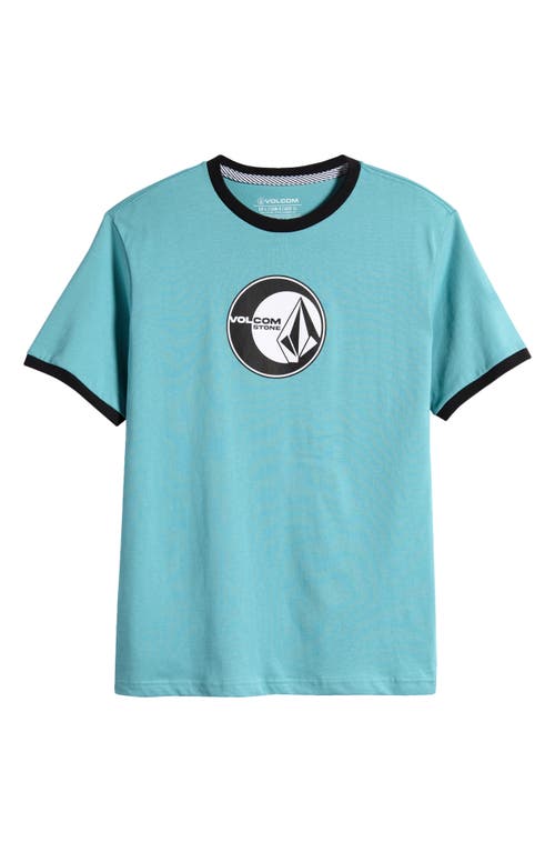 Shop Volcom Baby Kids' Graphic Ringer T-shirt In Blue