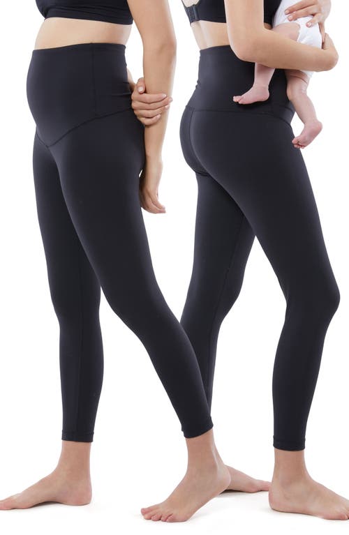 ® Ingrid & Isabel Set of 2 Postpartum Light Compression Leggings in Black /Black