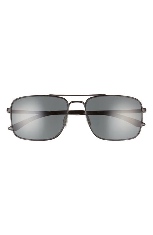 Outcome 59mm Polarized Aviator Sunglasses in Matte Black/Polarized Gray
