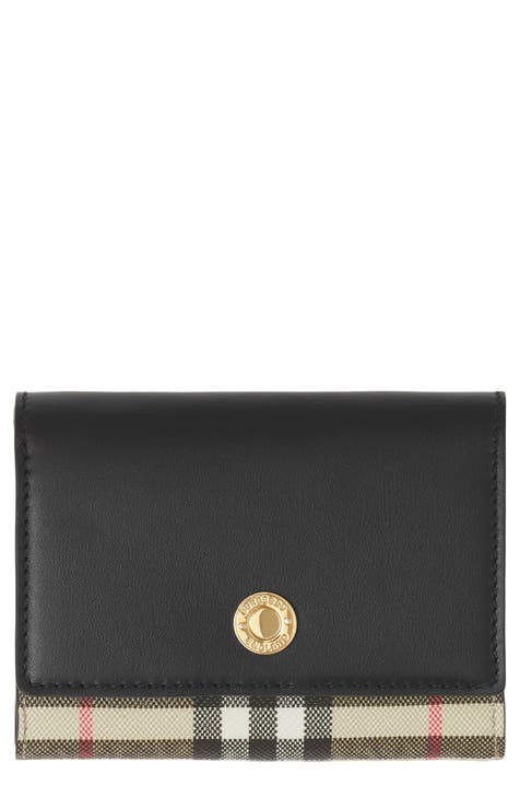 Gucci Women's Large Check Book Style Leather Wallet