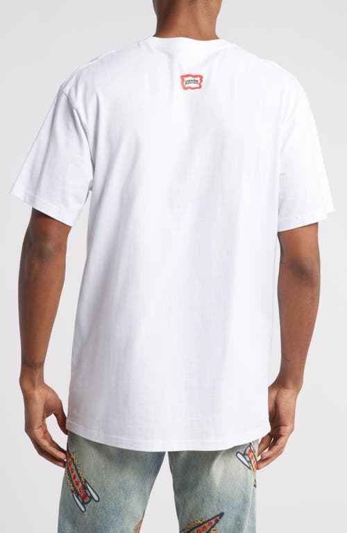 Shop Icecream Hit My Beeper Cotton Graphic T-shirt In White