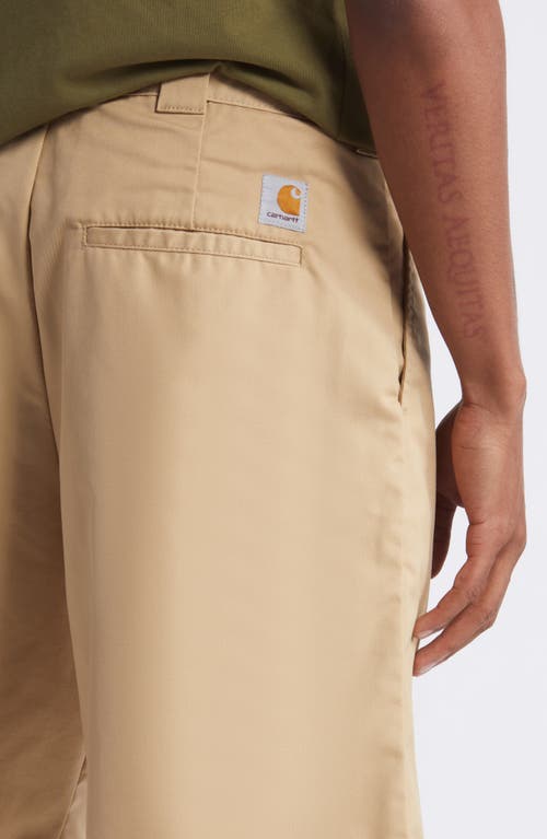 Carhartt Man Shorts & Bermuda Shorts Beige Size 33 Organic Cotton In Sable Rinsed