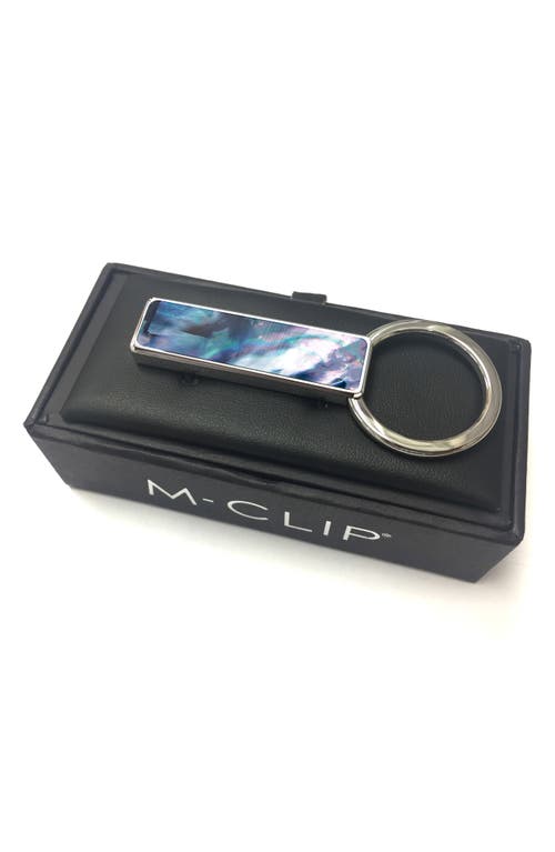 Shop M Clip M-clip® Mother-of-pearl Key Chain In Silver/gray