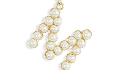 Meshmerise Imitation Pearl Initial Pendant Necklace In Yellow-m