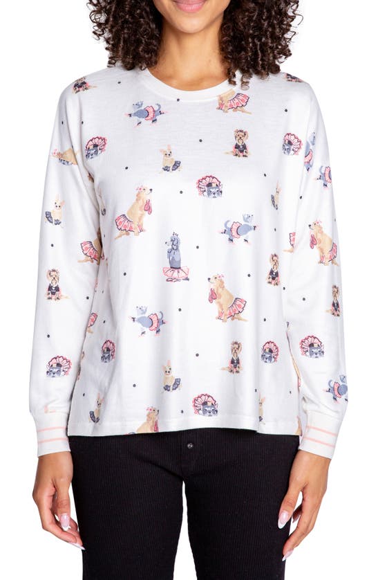 Click to view more detailed imagery on our partner's website Pj Salvage Lets Dance Dog-print Crewneck Sweatshirt In Ivory