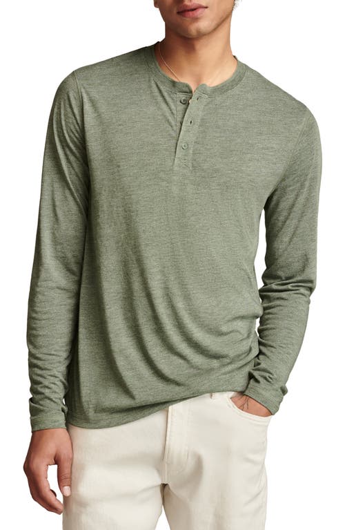 Shop Lucky Brand Long Sleeve Slub Jersey Henley In Cilantro