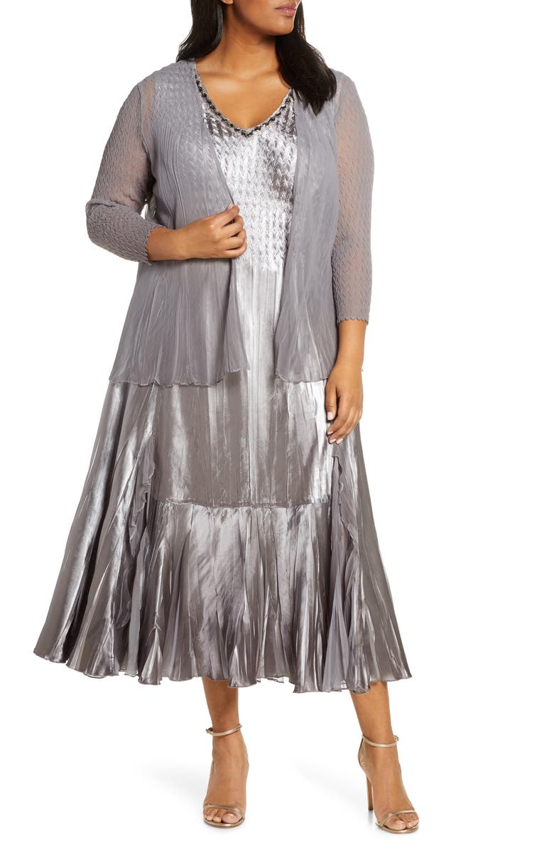 Komarov Embellished Midi Dress with Jacket (Plus Size) | Nordstrom