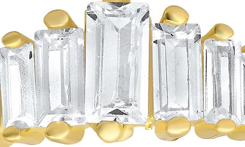 Queen Jewels Cz Baguette Cut Deco Ring In Gold