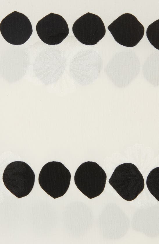 Shop Clifton Wilson Black Dot Floral Jacquard Silk Pocket Square In White