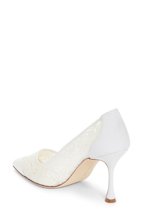 Shop Manolo Blahnik Sololaria Pointed Toe Pump In White