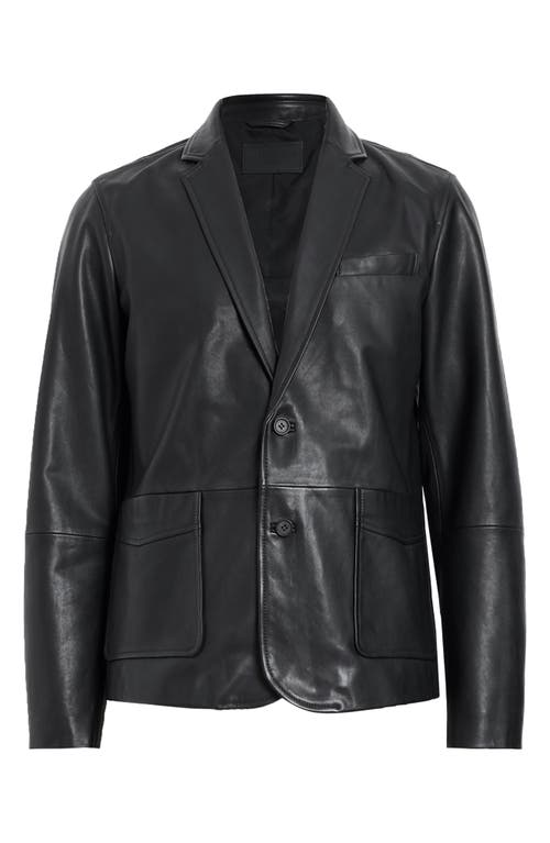 Shop Allsaints Andrius Leather Blazer In Black