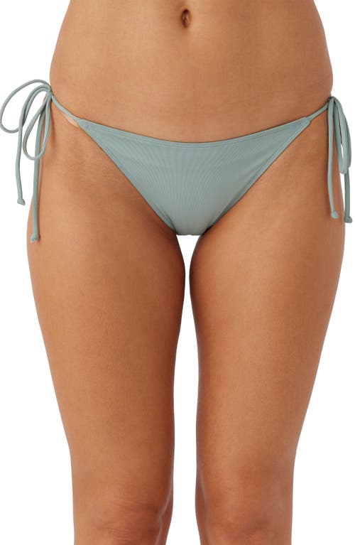 Shop O'neill Saltwater Solids Maracas Side Tie Bikini Bottoms In Silver Blue