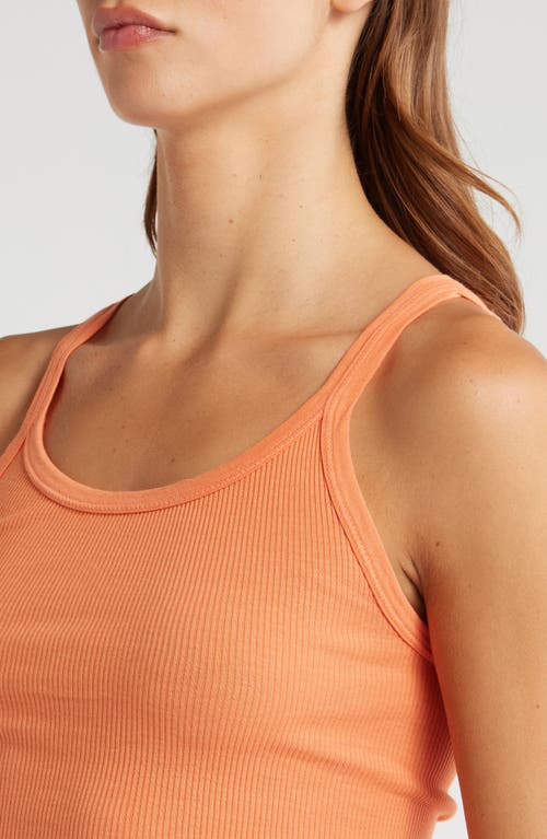 Shop Re/done Rib Crop Tank In Cantaloupe