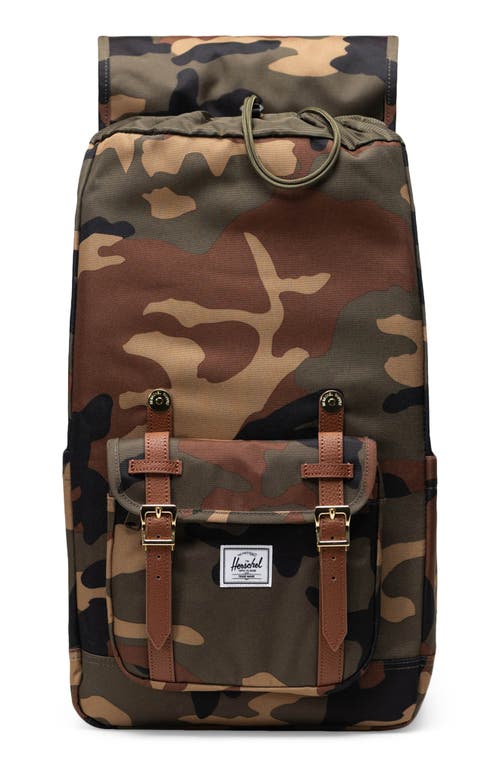 Shop Herschel Supply Co . Little America Backpack In Woodland Camo