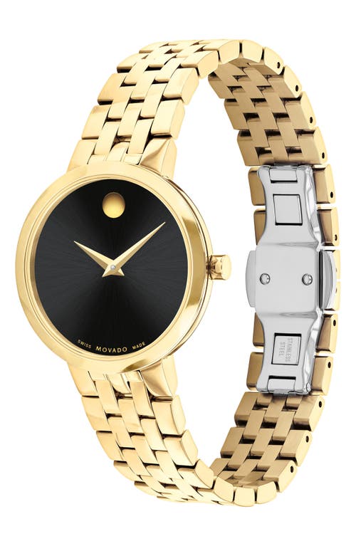 Movado Women's Museum Classic Yellow Goldtone Stainless Steel Bracelet Watch/29.5mm In Black