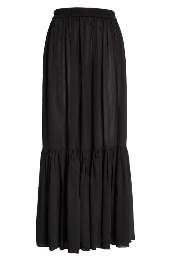 Shop Michael Kors Georgette Tiered Skirt In Black
