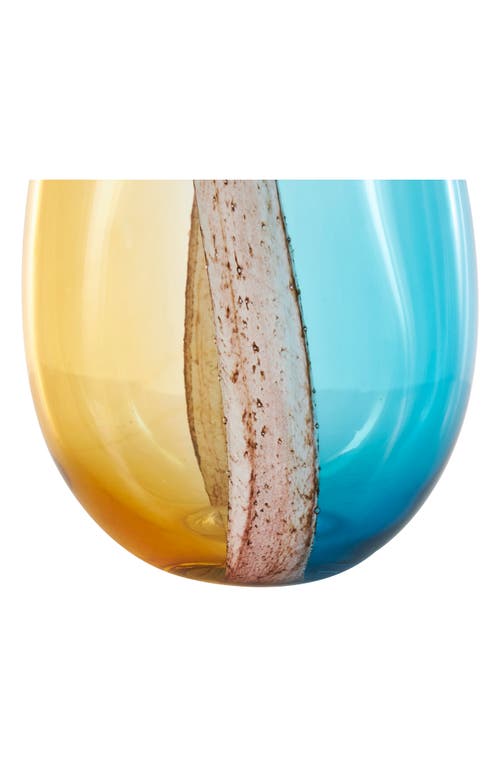 Vivian Lune Home Glass Vase In Multi Colored - Blue