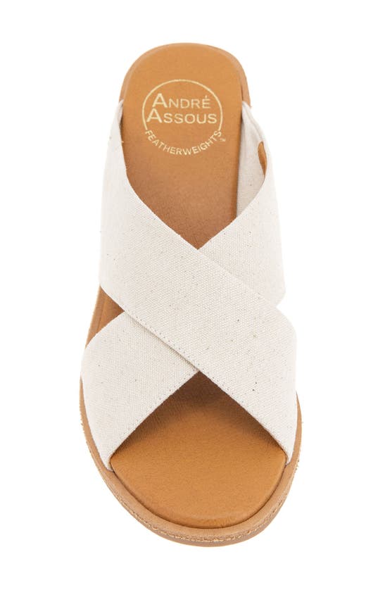 Shop Andre Assous André Assous Bryana Wedge Sandal In Beige Linen