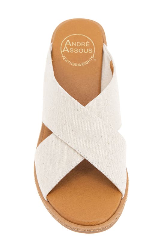 Andre Assous Bryana Wedge Sandal In Beige Linen