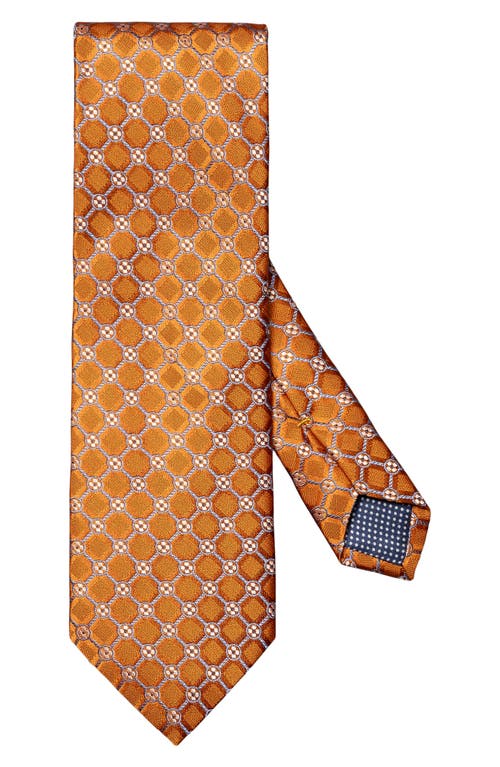 Eton Floral Silk Tie in Medium Orange