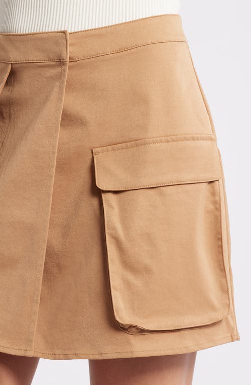 Shop Open Edit Wrap Cargo Miniskirt In Tan Cartouche