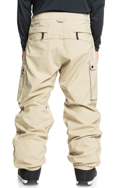 Shop Quiksilver Snow Down Waterproof Cargo Snowboard Pants In Twill