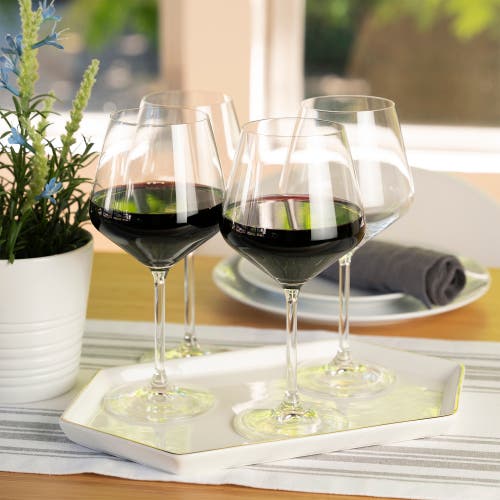 Spiegelau Style Burgundy Wine Glass Set Of 4 In Clear