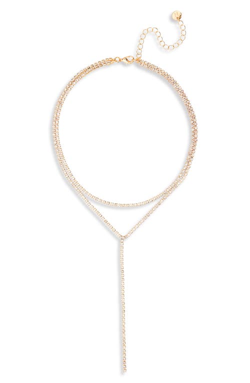 Shop Bp. Rhinestone Layered Y-necklace In Gold