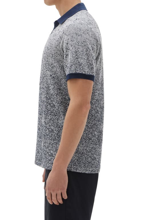 Robert Barakett Mission Hill Ombré Johnny Collar Polo In Blue/white/grey