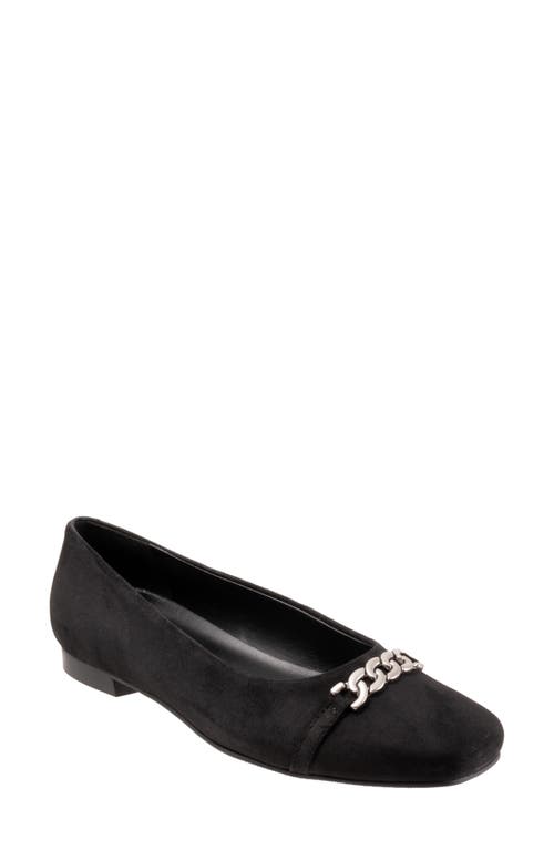 Trotters Harmony Flat Black Suede at Nordstrom,