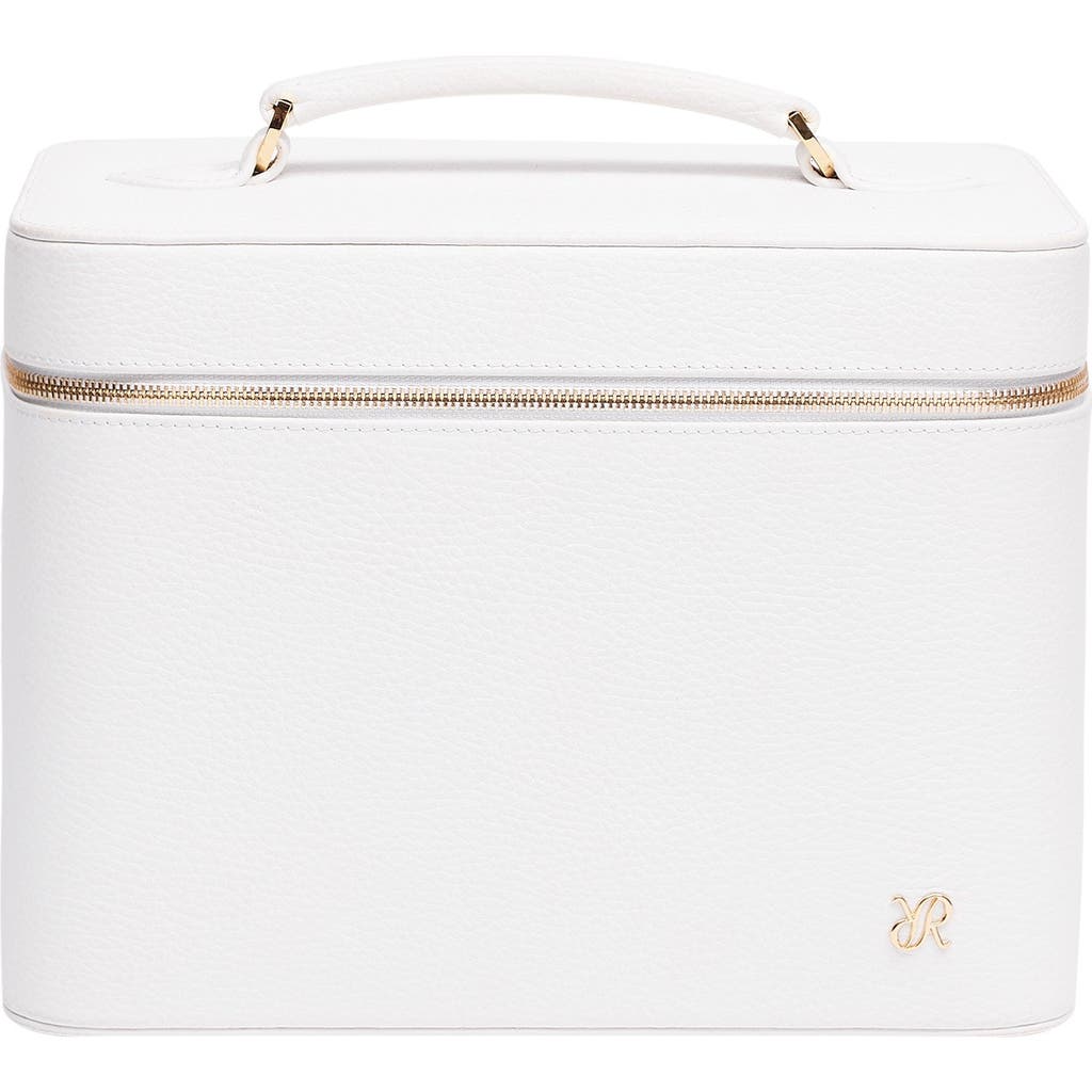 Rapport London Tuxedo Leather Vanity Case In White