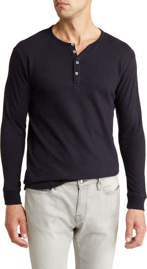 Slate & Stone Textured Long Sleeve Cotton Knit Henley