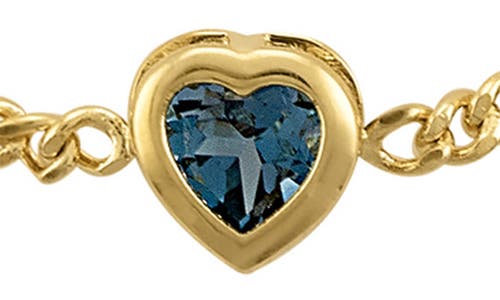 Shop Fzn Heart Charm Bracelet In London Blue Topaz