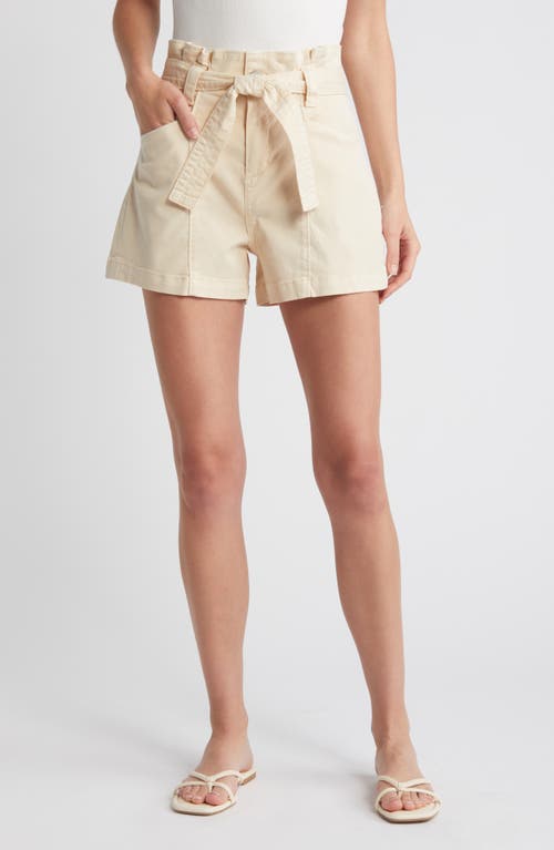 PAIGE Anessa Trapunto Belted Paperbag Waist Shorts Blonde Sand at Nordstrom,