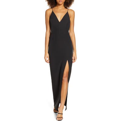 Wayf The Maisle V-Neck Scuba Crepe Evening Dress