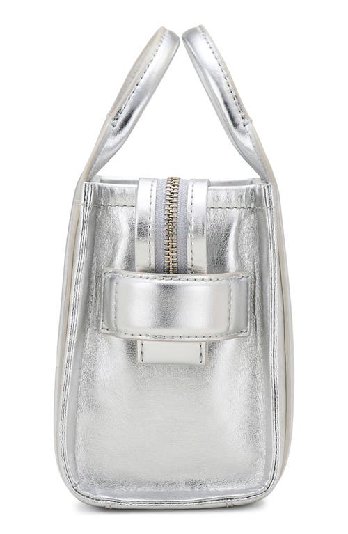 Shop Marc Jacobs The Crossbody Metallic Leather Tote In Metallic Silver