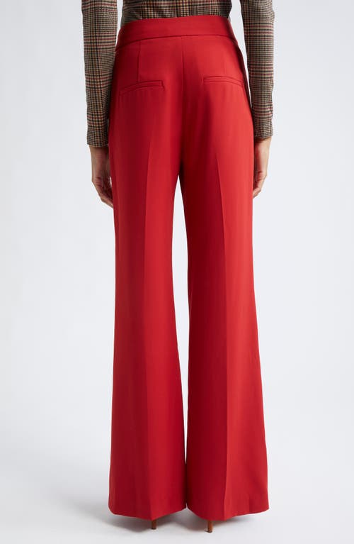 Shop Veronica Beard Lebone Flare Leg Pants In Crimson