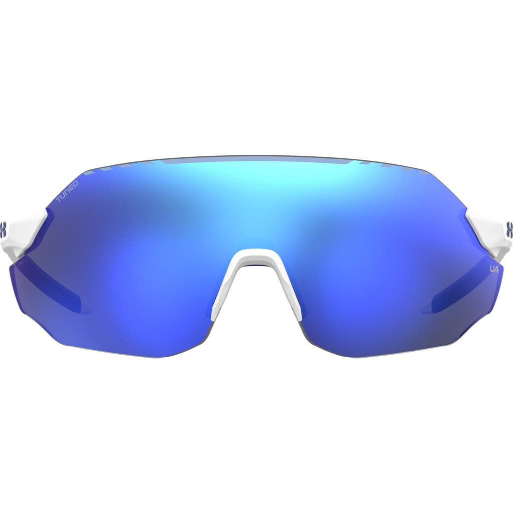 Under Armour Halftime 99mm Shield Sport Sunglasses In White Blue/blue ml Ol