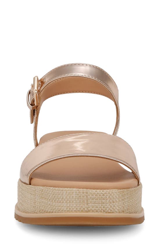 Shop Naturalizer Zane Ankle Strap Platform Sandal In Rose Gold Faux Leather