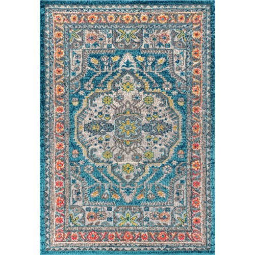 Jonathan Y Bohemian Flair Boho Vintage Area Rug In Blue/yellow